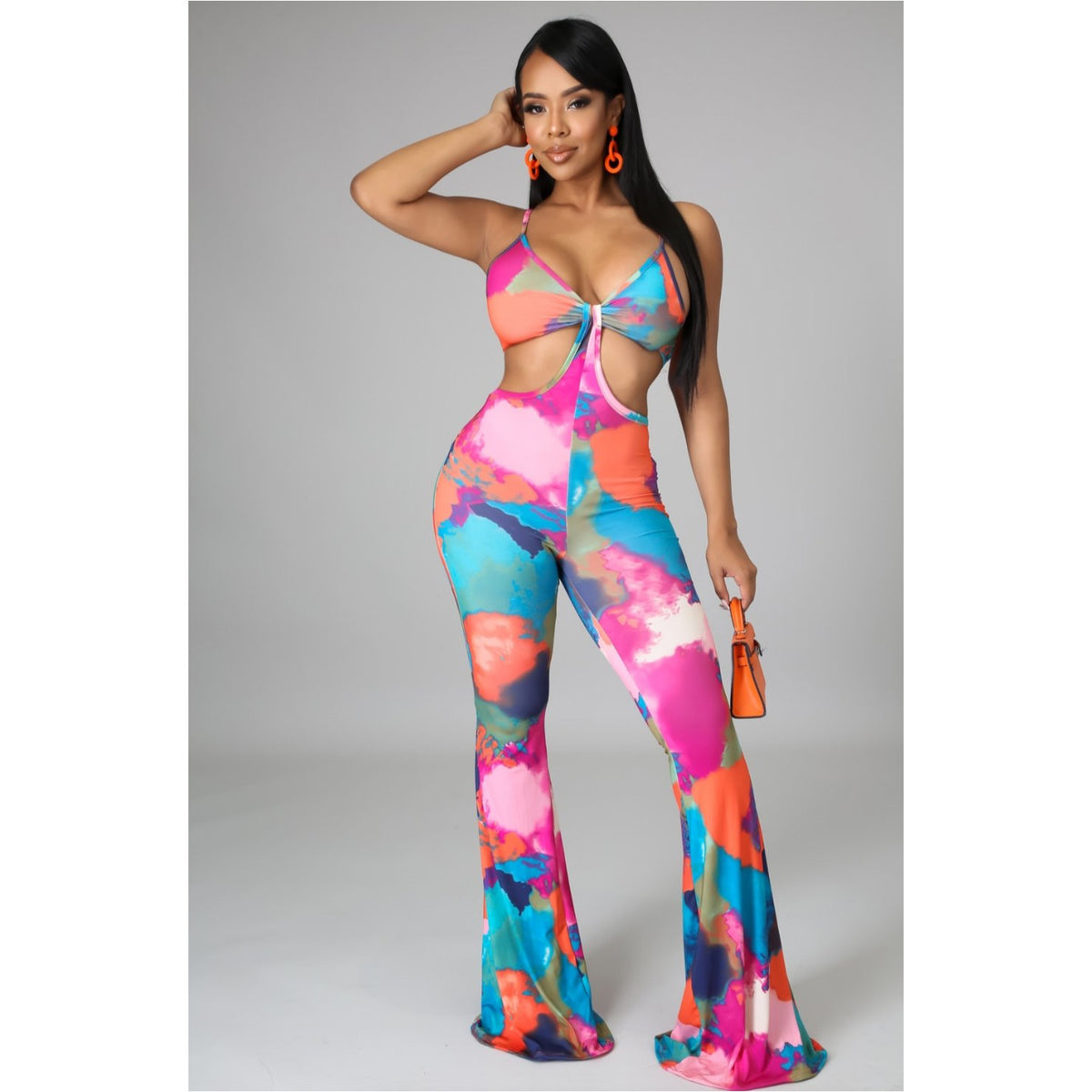 Colorful Cut-Out Jumpsuit